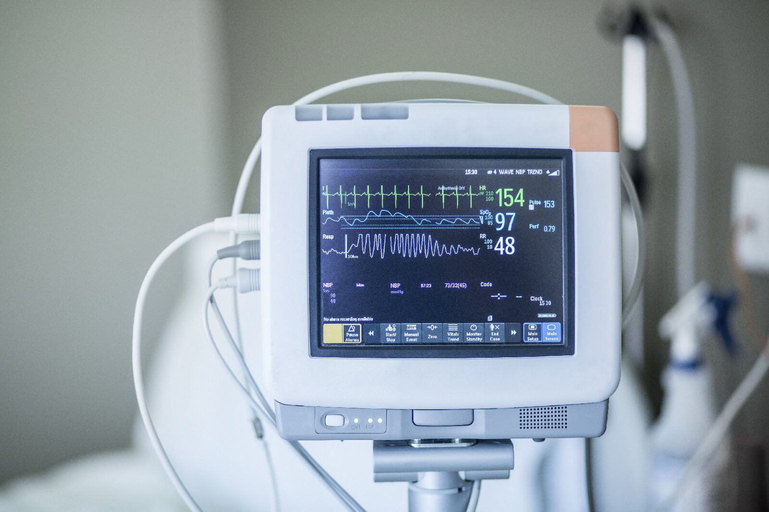 Hospital monitoring device in patient's room
